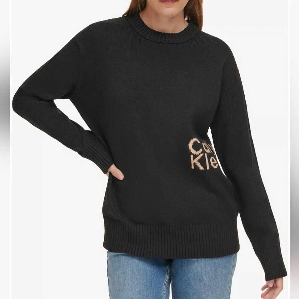 Calvin Klein Intarsia Logo Crewneck Sweater